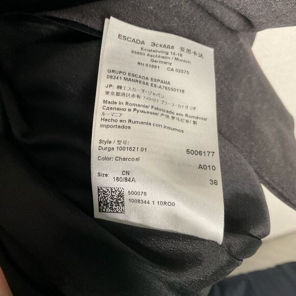 Escada Sport Dress Womens 36 Small Black Wool blend Sheath Knee Length V-Neck - Picture 6 of 14